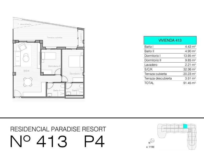 Квартира 3 комнаты 91 м² Сан-Мигель-де-Салинас, Испания