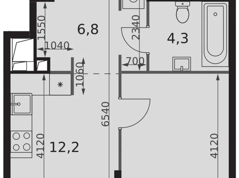 Квартира 1 комната 36 м² Москва, Россия