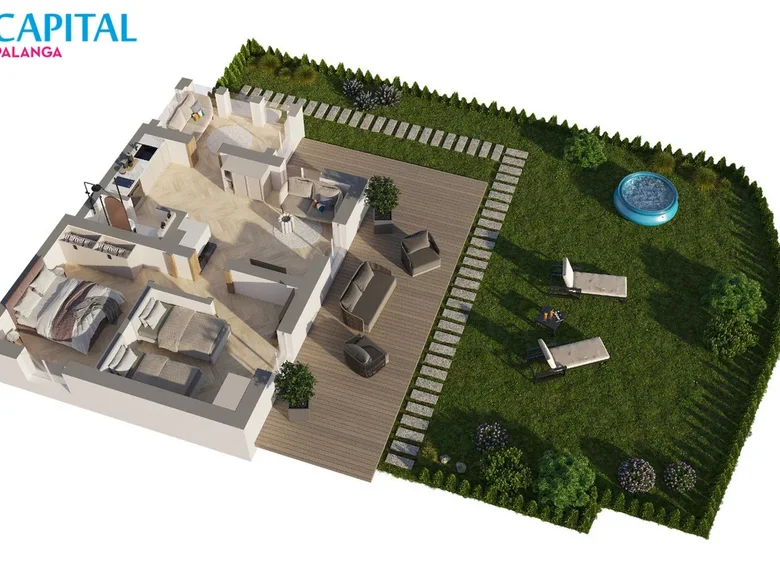 Apartamento 3 habitaciones 46 m² Palanga, Lituania