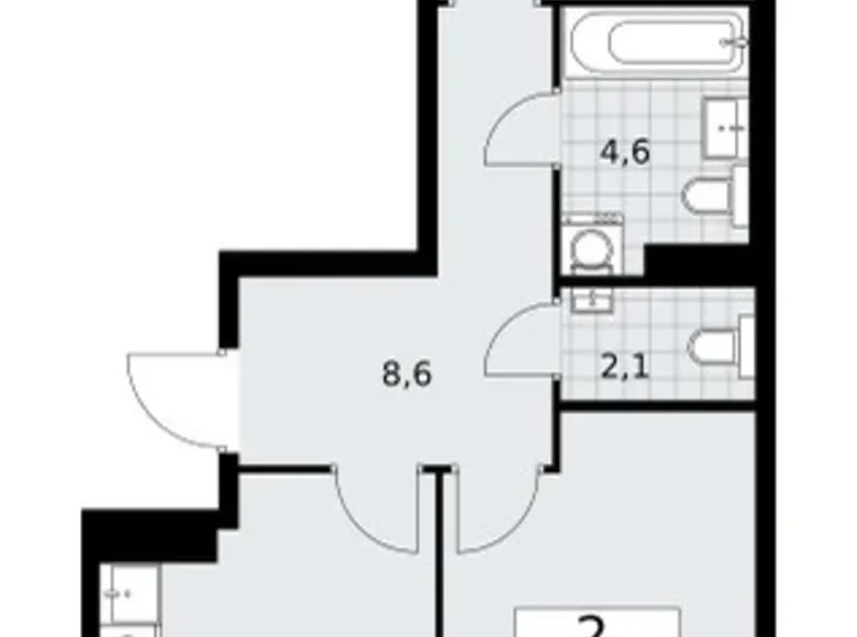 Квартира 2 комнаты 55 м² район Троицк, Россия