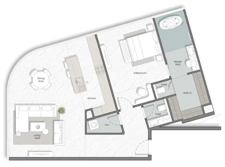 Квартира 1 комната 196 м² Дубай, ОАЭ