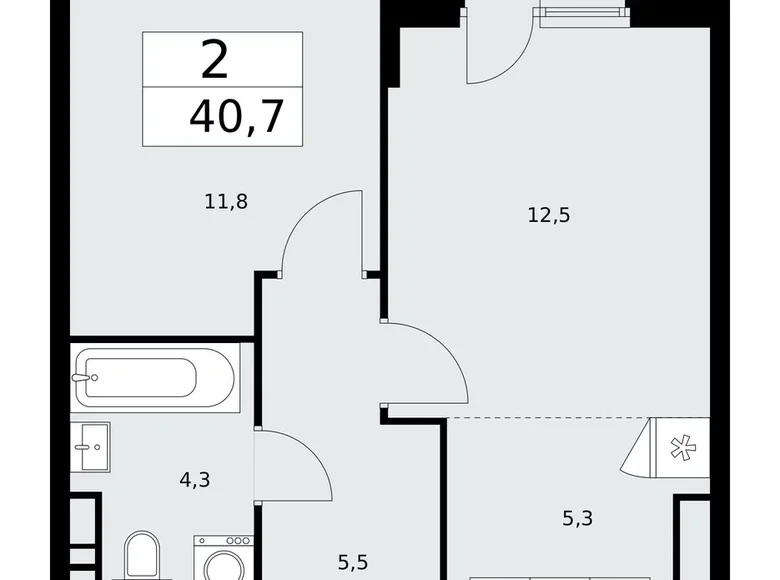 Wohnung 2 Zimmer 41 m² poselenie Sosenskoe, Russland