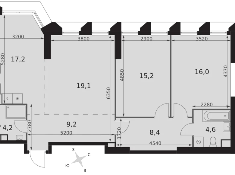 Mieszkanie 3 pokoi 94 m² Konkovo District, Rosja