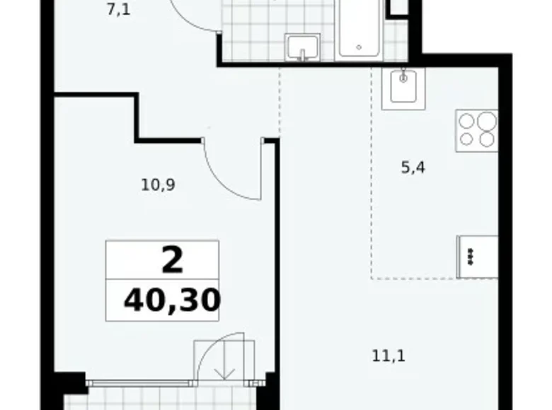 Wohnung 2 Zimmer 40 m² Nördlicher Verwaltungsbezirk, Russland