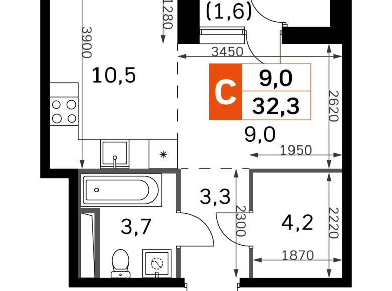 Kawalerka 1 pokój 32 m² Moskwa, Rosja