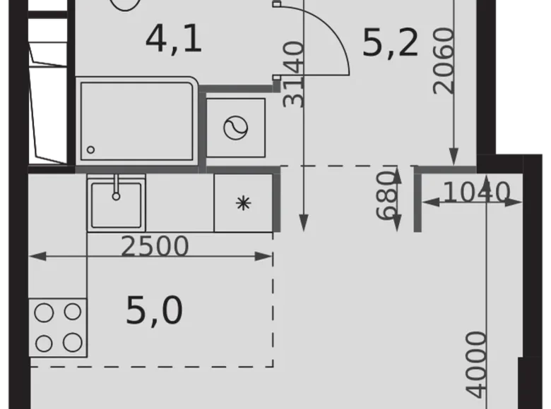 1 room studio apartment 29 m² Moscow, Russia