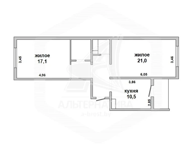 Appartement 2 chambres 64 m² Brest, Biélorussie