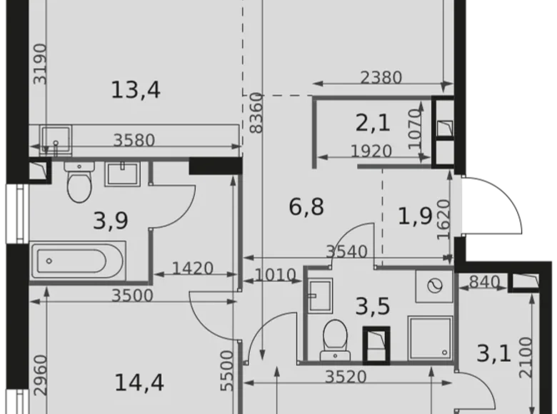 Apartamento 3 habitaciones 75 m² Moscú, Rusia