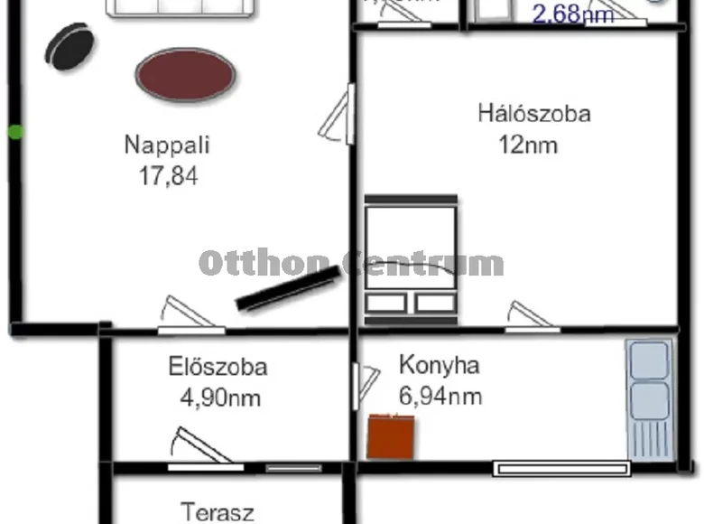 Apartamento 2 habitaciones 46 m² Budapest, Hungría