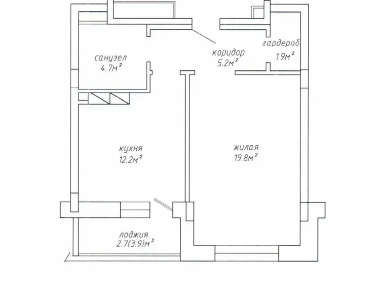Wohnung 1 zimmer 47 m² Minsk, Belarus