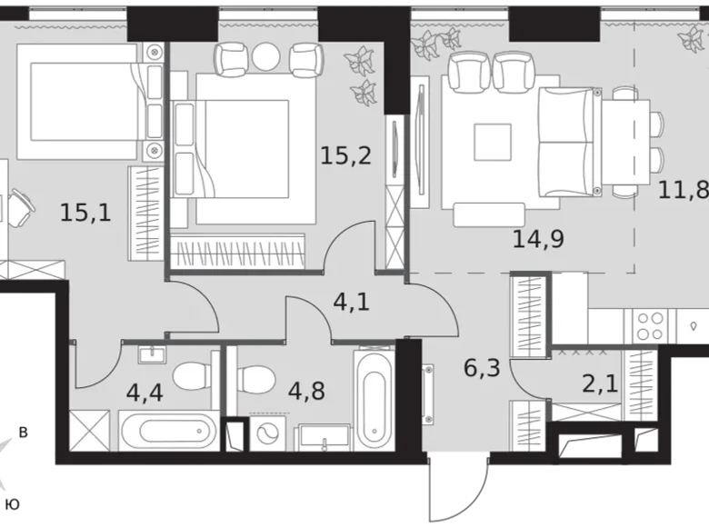 Квартира 3 комнаты 79 м² район Коньково, Россия