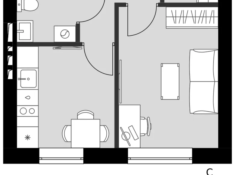 Mieszkanie 1 pokój 28 m² Naro-Fominskiy gorodskoy okrug, Rosja