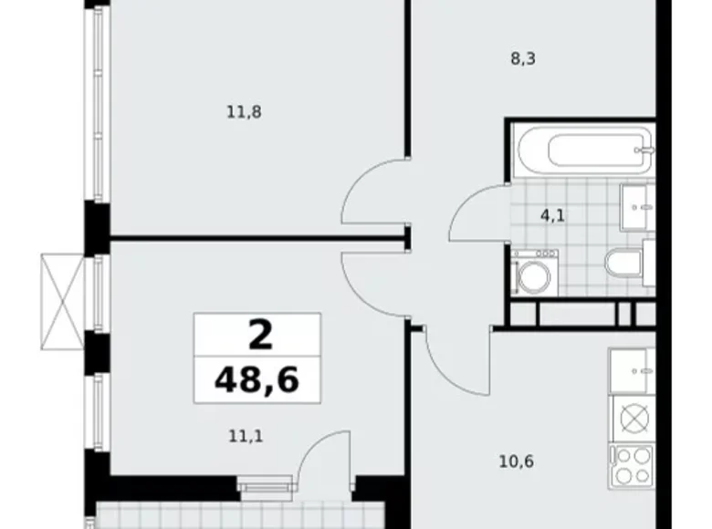 Wohnung 2 zimmer 49 m² Moskau, Russland