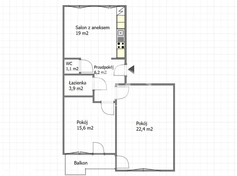 Apartamento 3 habitaciones 69 m² Varsovia, Polonia