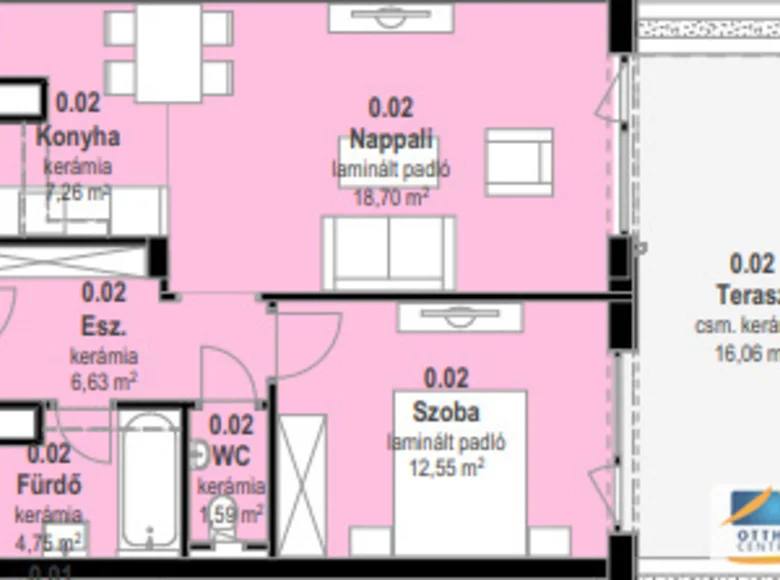 2 room apartment 51 m² Budapest, Hungary