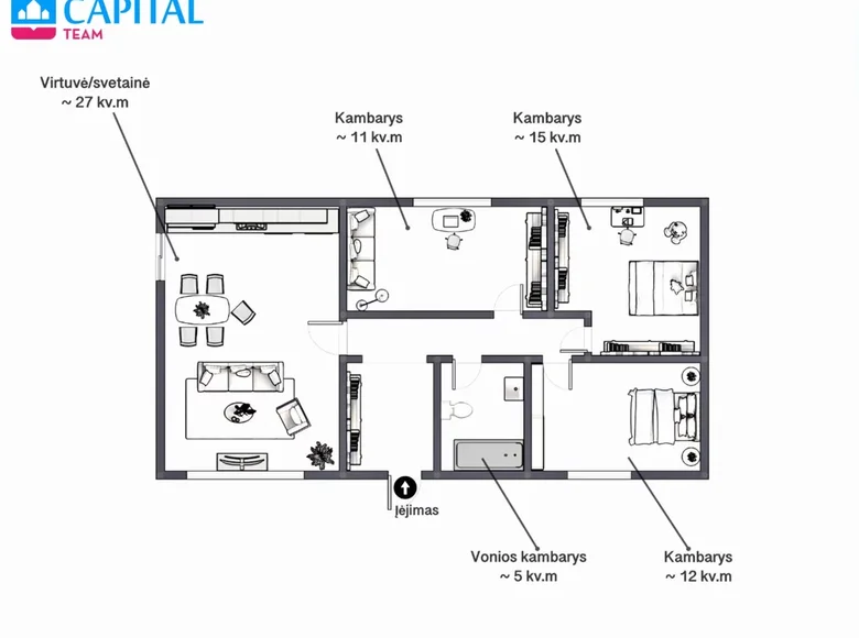 Haus 80 m² Lentvaris, Litauen