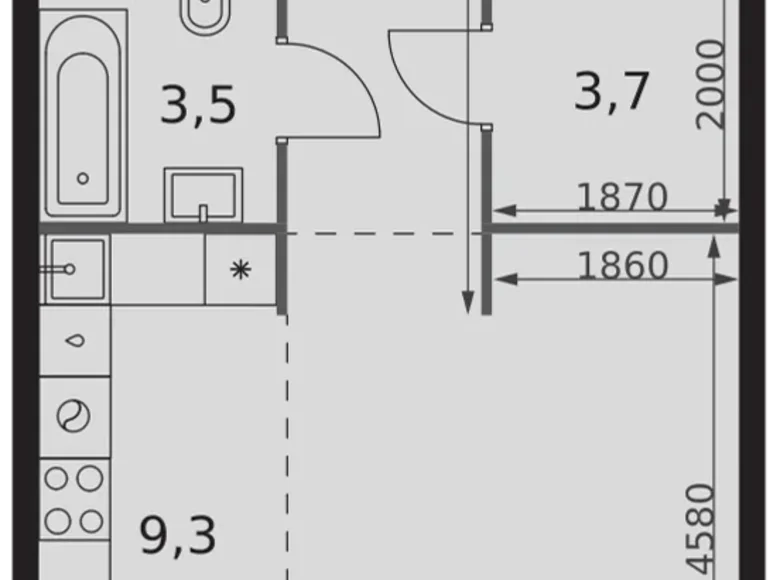 Studio 1 zimmer 39 m² Nordwestlicher Verwaltungsbezirk, Russland