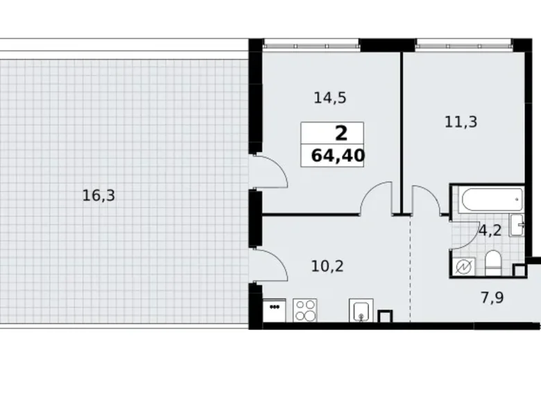 Квартира 2 комнаты 64 м² Postnikovo, Россия