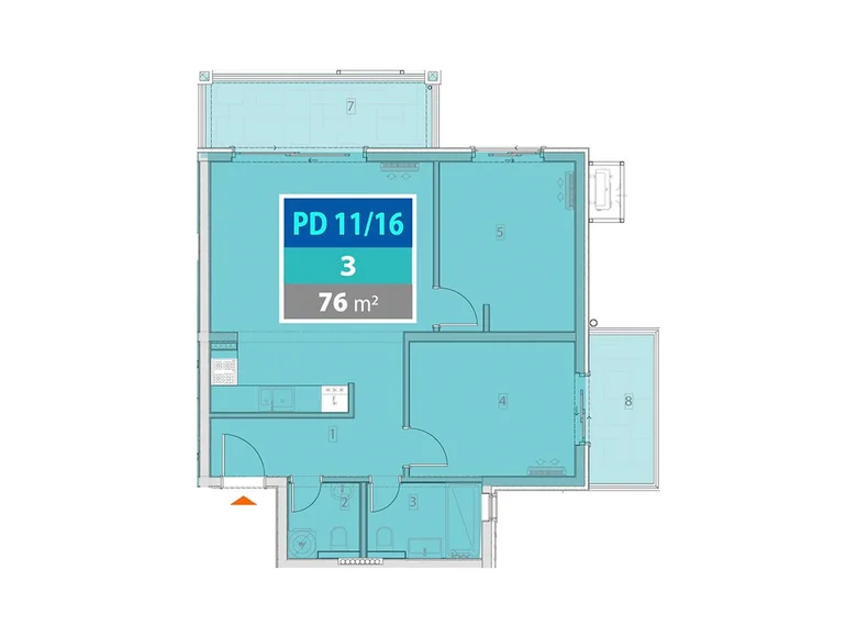 3 room apartment 75 m² Provodina, Montenegro