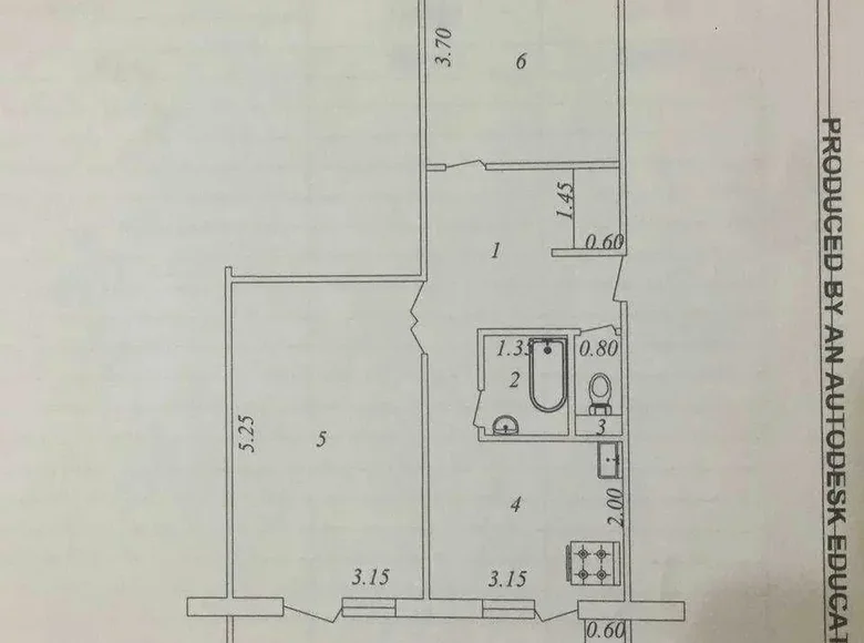 Kvartira 2 xonalar 65 m² Toshkentda