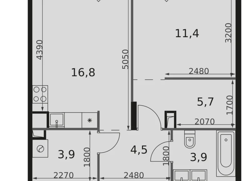 Appartement 1 chambre 46 m² Rostokino District, Fédération de Russie