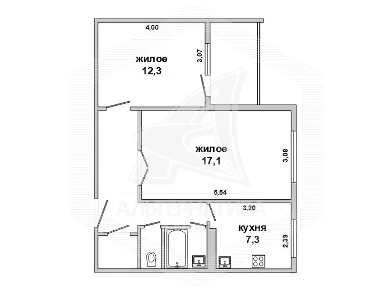 Apartamento 2 habitaciones 50 m² Brest, Bielorrusia