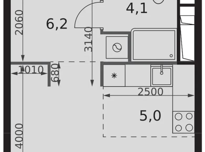 1 room studio apartment 30 m² Moscow, Russia