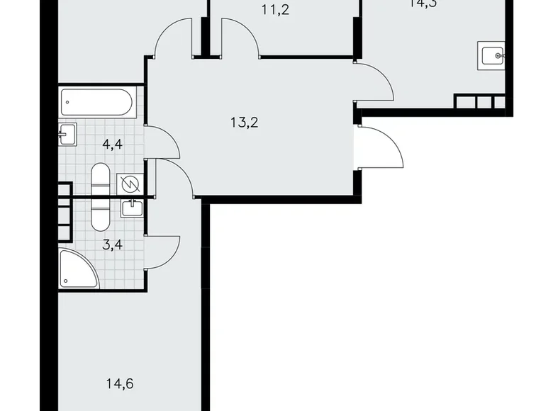 Appartement 3 chambres 75 m² poselenie Sosenskoe, Fédération de Russie