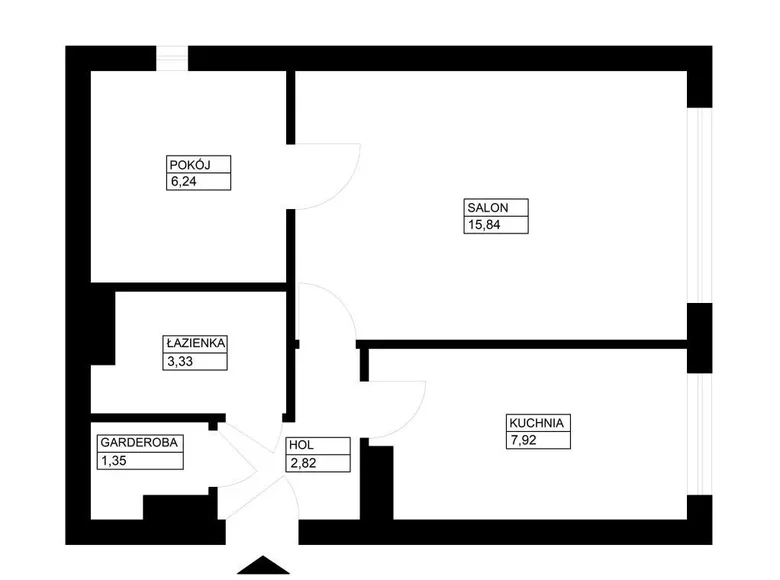 Appartement 2 chambres 38 m² Varsovie, Pologne