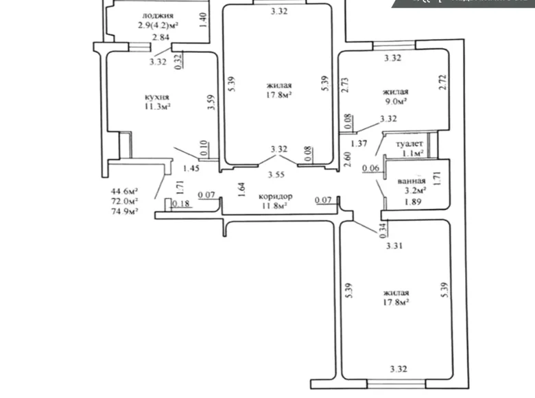 Mieszkanie 3 pokoi 75 m² Mińsk, Białoruś