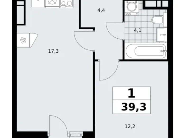 Appartement 1 chambre 39 m² poselenie Sosenskoe, Fédération de Russie