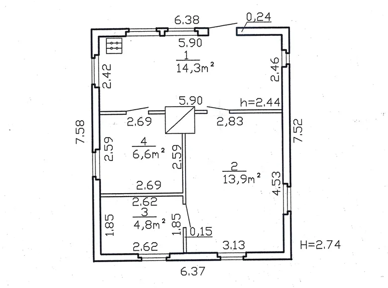 Casa 40 m² Dubrauski sielski Saviet, Belarús