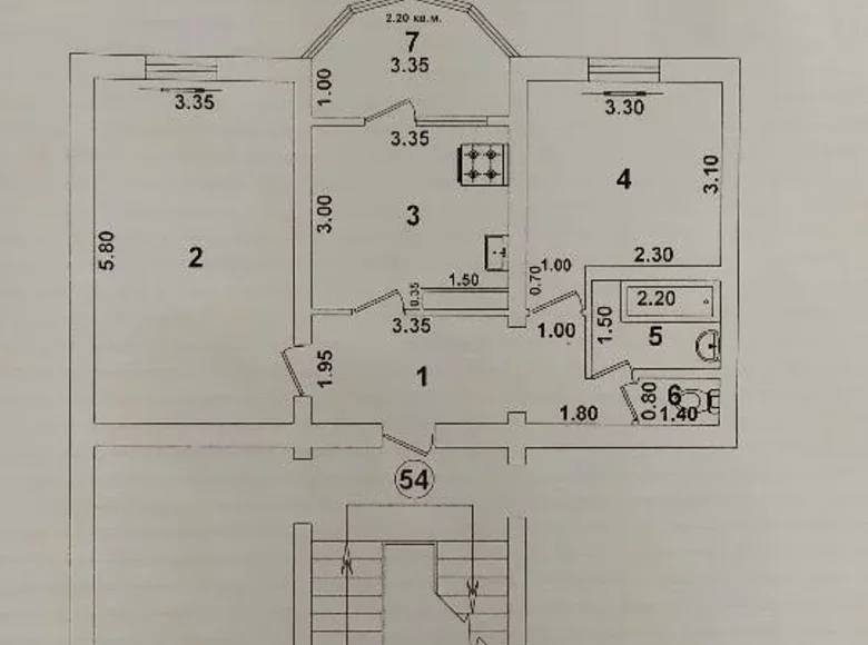 Kvartira 2 xonalar 70 m² Toshkentda