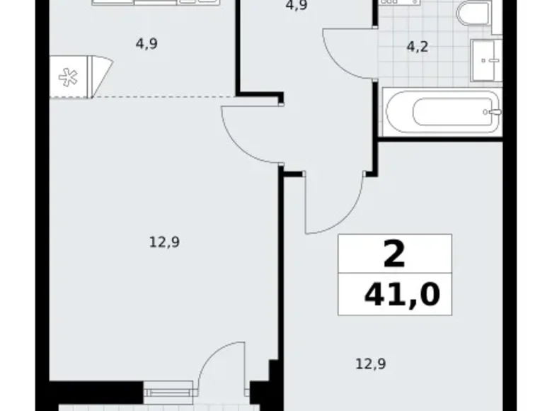 Wohnung 2 zimmer 41 m² Postnikovo, Russland