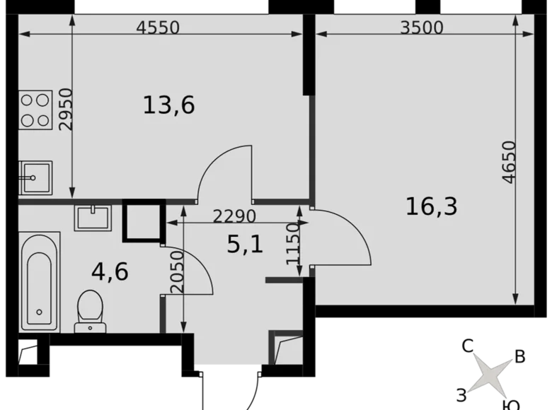 Wohnung 1 zimmer 40 m² Nordwestlicher Verwaltungsbezirk, Russland