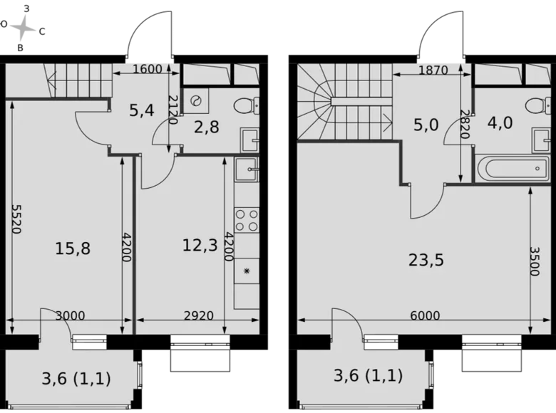 Wohnung 2 zimmer 71 m² Razvilka, Russland