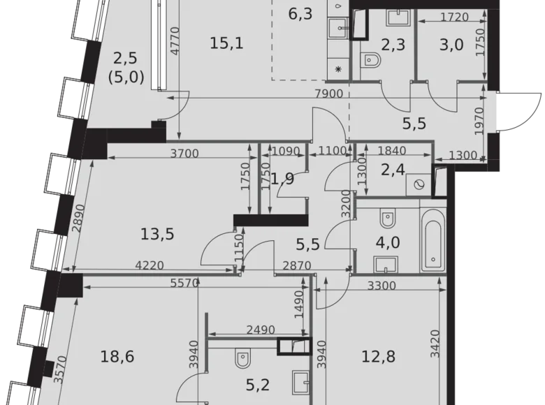 Apartamento 4 habitaciones 99 m² North-Western Administrative Okrug, Rusia