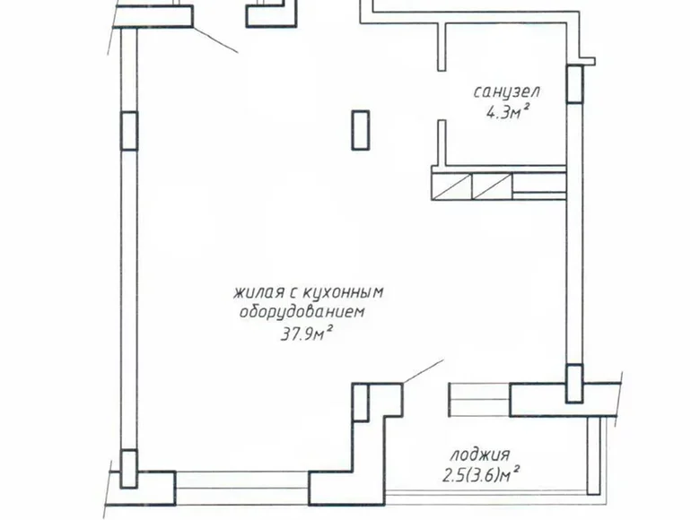 9 room apartment 44 m² Minsk, Belarus