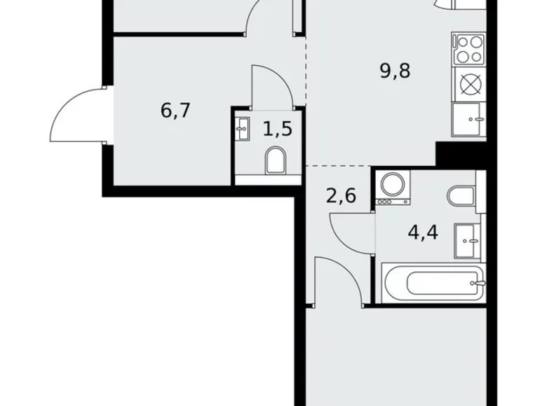 Квартира 3 комнаты 60 м² поселение Сосенское, Россия