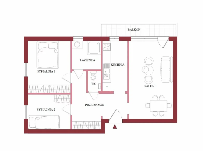 3 room apartment 64 m² Warsaw, Poland