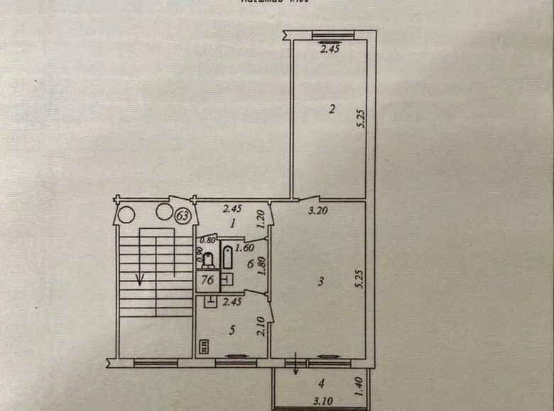 Kvartira 2 xonalar 46 m² Toshkentda