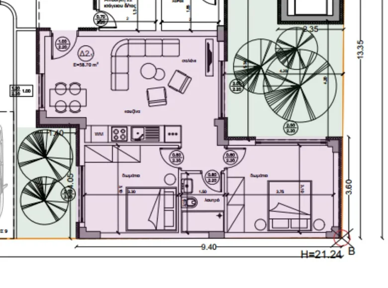 Apartamento 3 habitaciones 79 m² Nea Kallikrateia, Grecia