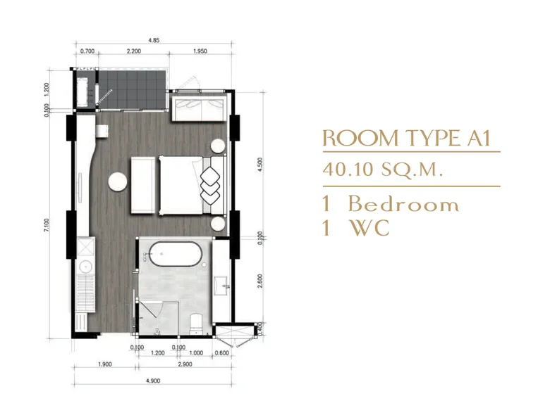 Kawalerka 1 pokój 41 m² Phuket, Tajlandia