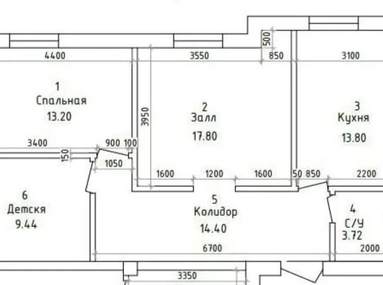 Kvartira 3 xonalar 72 m² Toshkentda