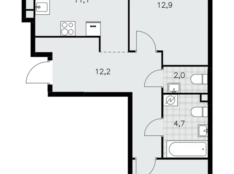 Квартира 3 комнаты 66 м² Москва, Россия