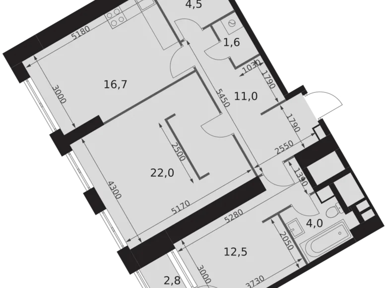 Apartamento 3 habitaciones 74 m² Konkovo District, Rusia