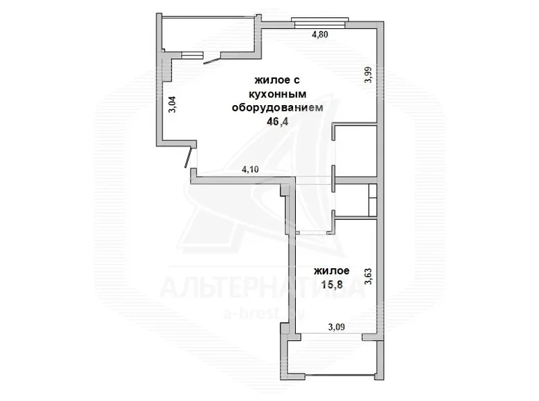 Appartement 2 chambres 68 m² Brest, Bélarus