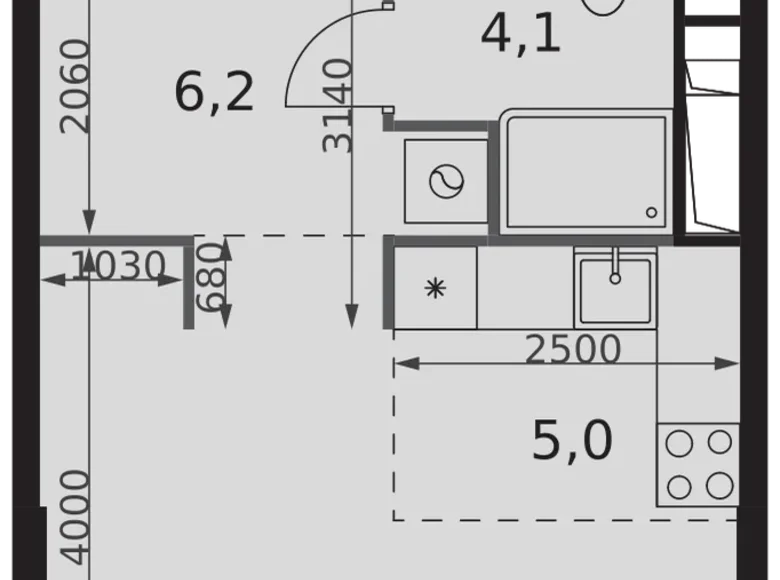 1 room studio apartment 30 m² Moscow, Russia