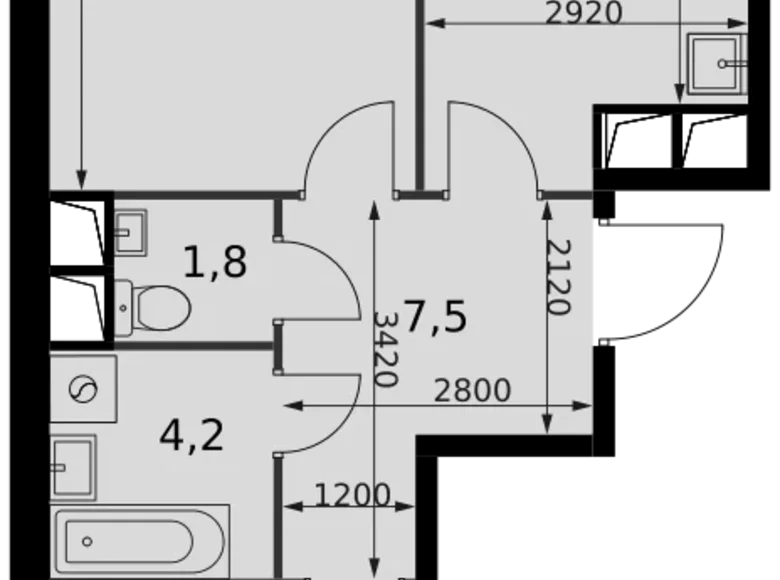 Mieszkanie 2 pokoi 58 m² Razvilka, Rosja