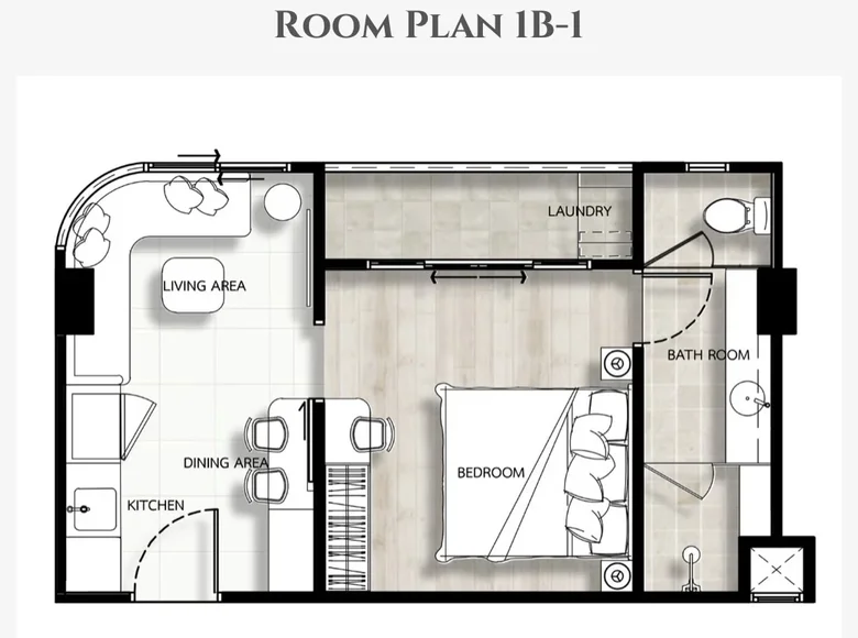 Квартира 1 спальня 26 м² Пхукет, Таиланд